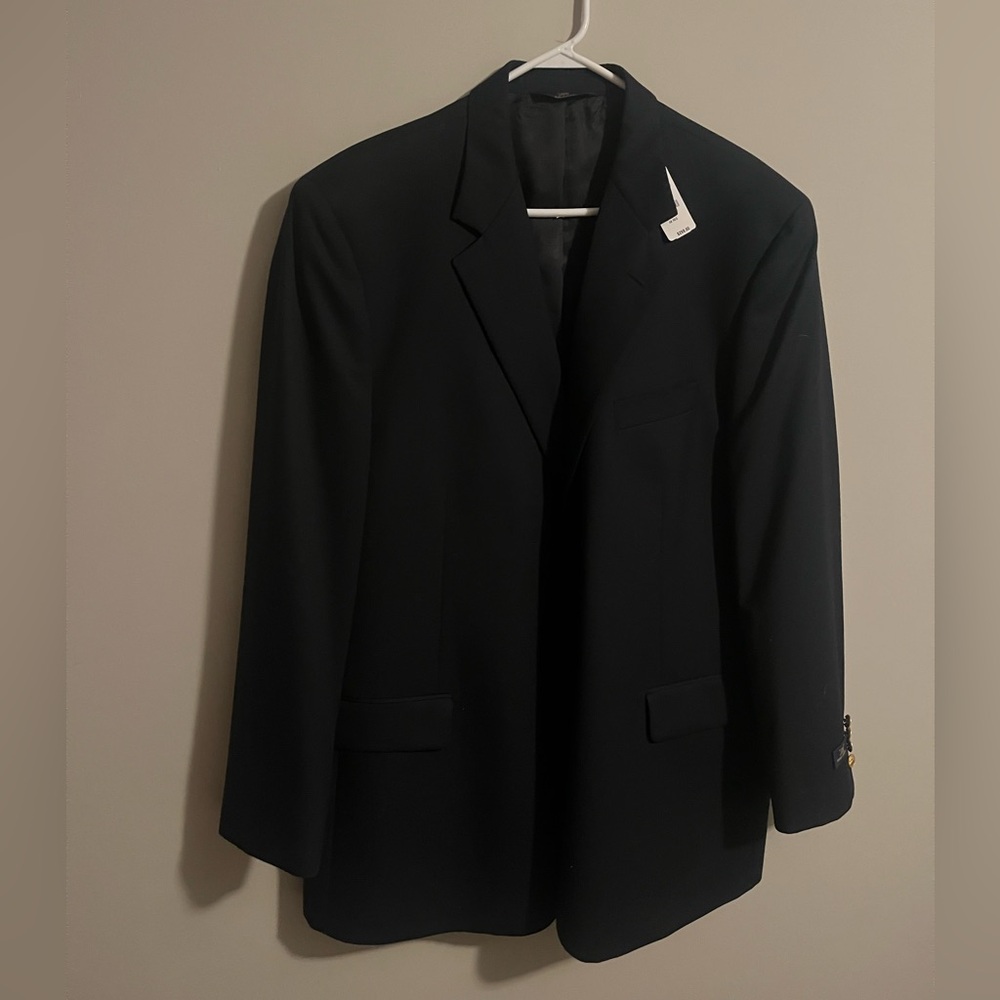 Brooks Brothers 346 Black Blazer Suit Jacket 2 gold button front size 48R